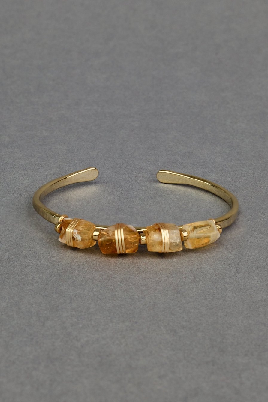 wrapped stone statement cuff bracelet
